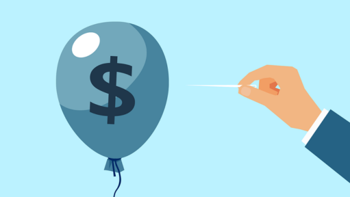 Infographic explaining how balloon payments work in fix and flip loans with timeline visualization